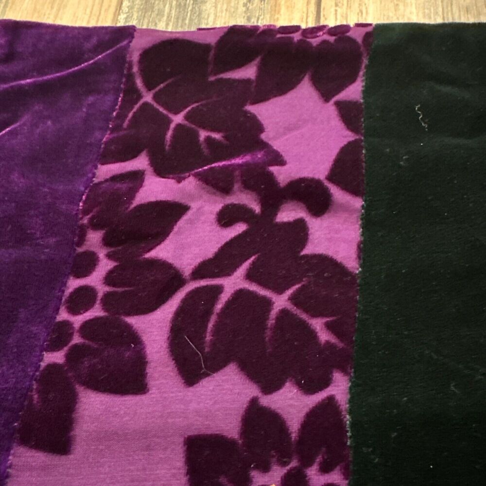 Burnout Velvet Scarf Jewel Tone Floral Boho Gothic Whimsigoth Grunge Lagenlook - Picture 5 of 10